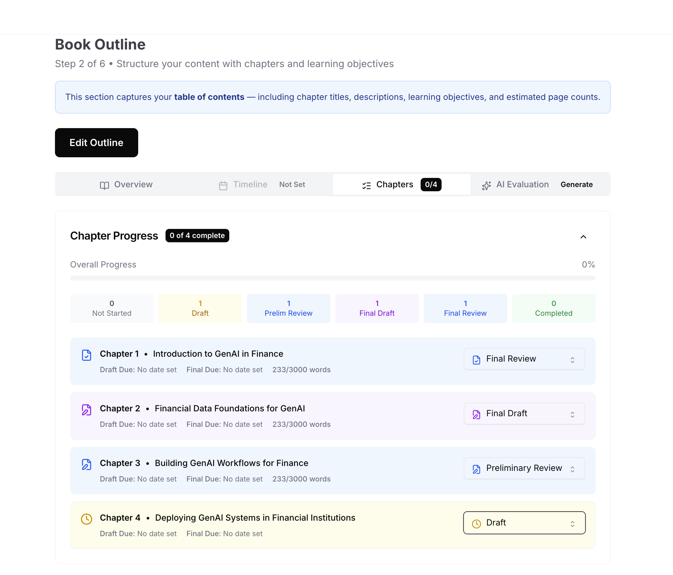 Book outline feature preview